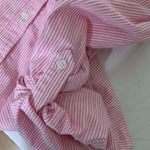 Jones New York Sport XL Pink Striped Long Roll Tab Sleeve Button Up Photo 4