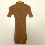 For Love & Lemons  Knitz Rose Gold Sparkle Sweater Dress Short Sleeves Size M Photo 7
