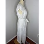 Womens Doen White Eyelet Sleeveless Maxi Nightgown Dress Medium‎ M Photo 3