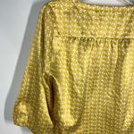 Banana Republic  Satin Yellow White V Neck 3/4 Sleeve Blouse Size Medium Photo 6
