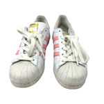 Adidas  size 5 EVM 004001‎ white pink clamshell toe lace up sneakers superstar Photo 1