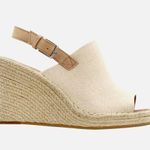 Toms Monica Slingback Platform Wedge Sandals Natural Canvas 9.5 Photo 0