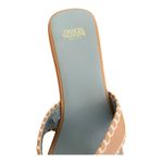 FRANCES VALENTINE Leather Sandals Clogs Wooden Soles Platform Slides Italy 9 EUC Blue Photo 9