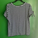 Nautica Bow Sleeve NWT Tee Shirt Tshirt Navy White Stripe Size Large Photo 5