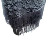 Flapper Style Bodycon Puff Dress Black Size XL Fringe Hem Stretch Sleeveless Photo 5