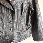 Clara Sun Woo black faux leather crocodile jacket Size XL Photo 1