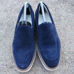 Cole Haan Women's OriginalGrand Platform Ventetian Loafers Blue Suede Sz 10.5 Photo 3