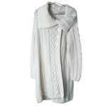 SAOL IRELAND Cream Cable Knit Wool Duster Cardigan Sweater Coat XXL White Photo 1