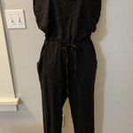 Pact small 100% Organic Cotton Black Relaxed Slub Muscle Tee Jumpsuit pockets Photo 0