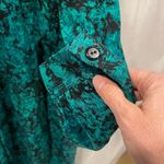 Funky ugly Christmas 80’s green and black shirt dress henley button neck Size 16 Photo 5