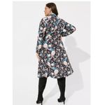 Torrid Floral Crepe De Chine Long Sleeve Button Up Midi Shirt Dress 3X Pockets Photo 1