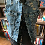 Silver Jeans Silver distressed Bikercore normcore moto M denim vest Photo 0