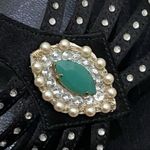 Valentino Garavani  Black Satin Embellished Heels Photo 12