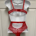 SheIn Red Lace Love Gothic Bodysuit Photo 7