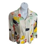 Berek Womens Ray of Sunshine Full Zip Jacket Size PL White Multi Color Pockets White Photo 11