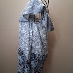 EXPRESS  Off-Shoulder Paisley Mini Dress - Blue and Black Photo 3