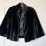 EXPRESS Black Faux Fur Cropped Jacket Photo 0