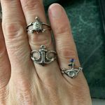 Lot Of 3 Sterling Silver Nautical Ring Anchor Sea Turtle Adjustable Toe? 4 Photo 0
