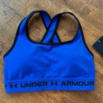 Under Armour  Mid Sports Bra Compression Crossback Strappy Women's XS Blue New Photo 0