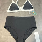 Black‎ and white two piece swim wear size medium A Photo 0