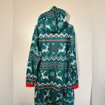 Festive Green Hooded Onesie with Reindeer Pattern Size L Photo 2