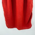J.Crew Linen Dress Small Relaxed Fit Pockets Short Sleeve Shirt Dress Red/Orange Photo 12
