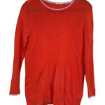 Moth Anthropologie Orange Lavender Trim Crew Neck Sweater Womens M Preppy Size M Photo 0