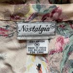 Vintage Pink Floral Toile Cottagecore Print Bias Cut Short Sleeve Maxi Dress M Size M Photo 5