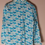 Victoria's Secret Victoria Secret L Flannel Scottie Dog Pajamas Sleep Top in Turquoise Yellow Photo 1