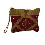 Boutique A & P DENIM Sarasota Aztec Studded Tapestry Bag Large Clutch w/Leather Strap NEW Photo 1