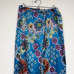 Natori Blue Paisley Satin Wide Leg Pants Womens M Beachy Casual Pull On PJ Size M Photo 1