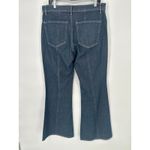 EXPRESS Mid Rise Dark Wash Back Center Seam '70s Flare Jeans Size 12 Short 12S Photo 6