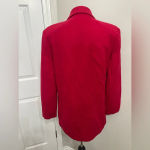 Sag Harbor Vintage  Women 100% Pure Wool Blazer Jacket Single Gold Button Red 12 Photo 3