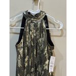 Msk Women's Black Printed Metallic Halter Jumpsuit Petite Size Petite Small Photo 4