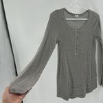 Splendid  THERMAL FOREVER HENLEY lightweight casual gray striped longline Photo 3
