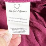 For Love & Lemons  Deep V Floral Flower Lace Applique Long Sleeve Blouse Top Wine Photo 2