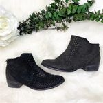 Seychelles  Size 7 Black Reunited Snake Skin Suede Leather Heeled Booties Photo 2