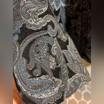 Dress Barn Brocade Black Blue Gray Paisley Blazer Plus 3X button front unlined Photo 6