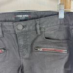 ETIENNE MARCEL Women's 28 Black Coated Moto Skinny Jeans Red Zip Faux Leather Photo 5