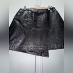 Joie  Orlanda black drape studded lamb leather mini skirt Size 00 Photo 5