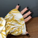 Kaari Blue  size medium ruffle collar keyhole button v neck blouse butterflies Photo 3