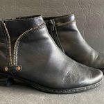 Rieker Black Leather Zip Detail Booties 38 US 7 Photo 2