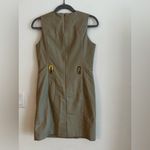 Michael Kors  Olive Green Sheath Dress Size 4 Gold Hardware Sleeveless Photo 1