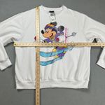 Disney Mickey Mouse Sweatshirt Skiing Graphic XXL White Long Sleeve Pullover NWT Photo 2