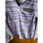 Jachs  Classic Womens Fleece Pullover Purple Fair Isle Print Snap Neck Size M Photo 2