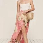 Reformation  Lucia Maxi Skirt Hanoi Wrap Front Slip High Rise Pink Floral Photo 1