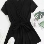 SheIn Ribbed Black Romper Photo 0