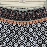 Cato Bohemian Wide Leg Ruffle Bell Bottom Pull On Pants Sz XL Pockets Printed Hippie Photo 2