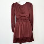 ARITZIA WILFRED Mini Dress Womens Size 0 Drop Waist Satin Fairy Coquette Holiday Brown Photo 6