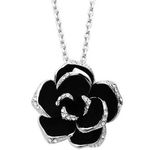 Boutique 18k White Gold Plated Rose Necklace Photo 3